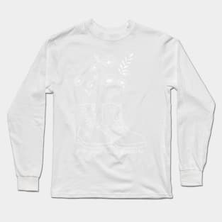 Boots art with flowers white Long Sleeve T-Shirt